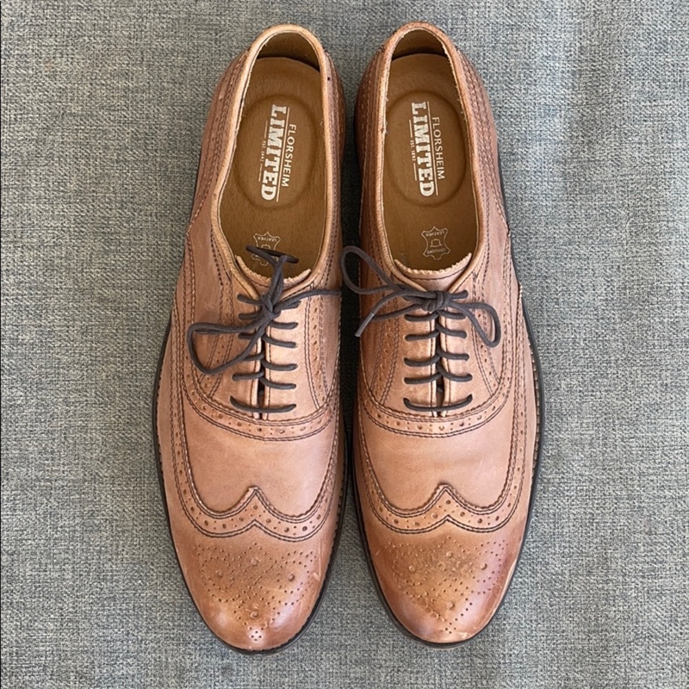 Florsheim Limited tan wing tip Oxford men’s shoes